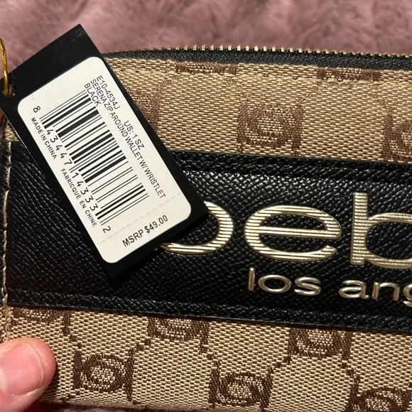 Bebe Tan and Black Wallet Wristlet (New) - Picture 2 of 4